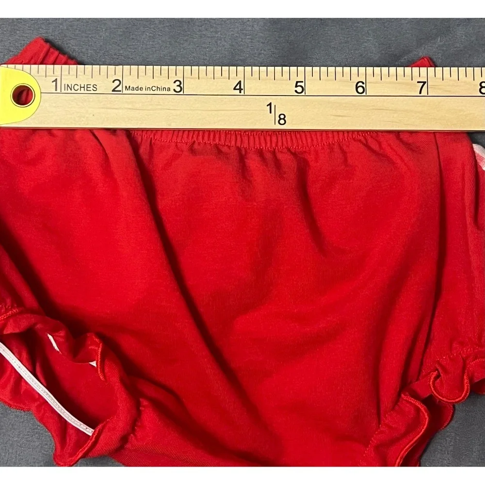 Baby Red Ruffle Butt Diaper Cover Bloomers Red Gingham Ruffles 6 Months